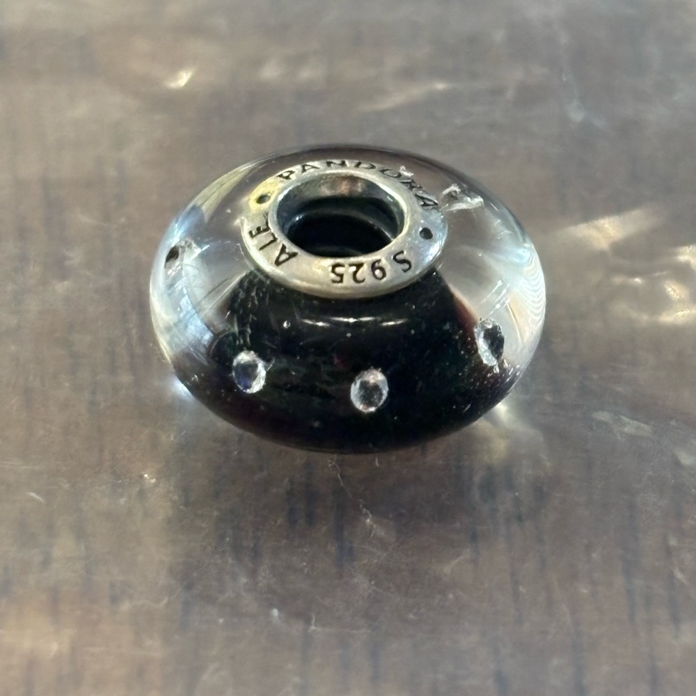 Authentic Pandora Midnight Effervescence Murano Glass Charm Bead Retired
